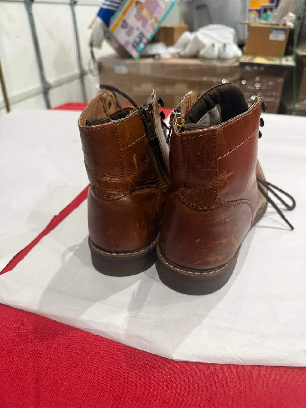 Crown Vintage Men's Tan Leather Chukka Lace-Up Boots